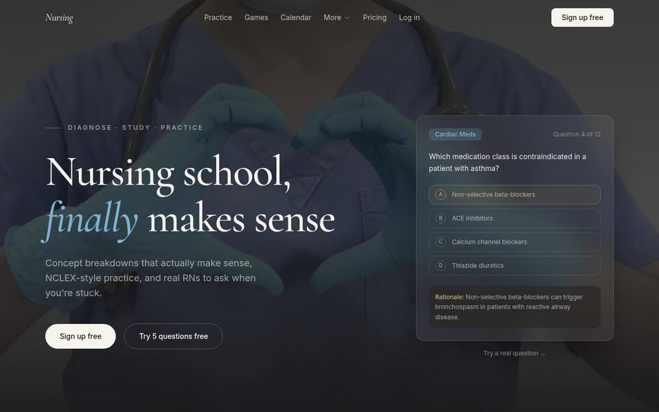 nursing.gg homepage
